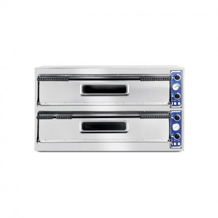 Професионална фурна за пица Basic Slim Line Inox 2 камери 12000 W температурен диапазон 50?C до 500?C Hendi 2x1080x410x(H)140 mm