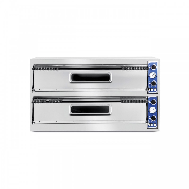 Професионална фурна за пица Basic Slim Line Inox 2 камери 12000 W температурен диапазон 50?C до 500?C Hendi 2x1080x410x(H)140 mm