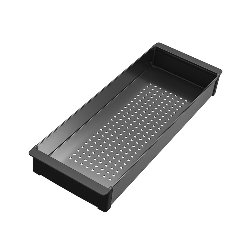 Гевгир Strainer bowl BXM/CXM, 429x158x54mm, stainless steel brushed, with synthetic border, with PVD and nanocoating, color Anthracite Гевгир Strainer bowl BXM/CXM, 429x158x54mm, stainless steel brushed, with synthetic border, with PVD and nanocoating, color Anthracite