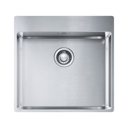 Мивка нс BXX 210-50 530x510mm, without drainer, brushed, with tap ledge, 3 1/2", with waste kit, hidden overflow, with 2 tap holes, box