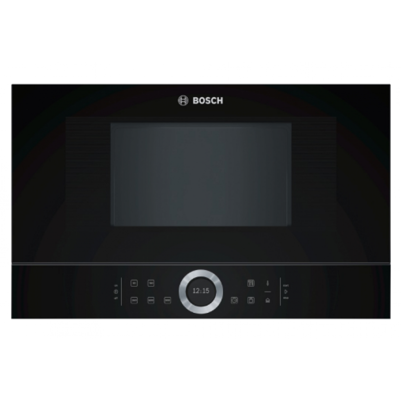Микровълнова фурна за вграждане BOSCH BFL634GB1, AutoPilot 7, черно стъкло - Серия 8