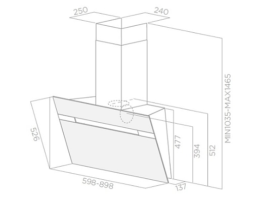 ELICA кухненски луксозни аспиратори / абсорбатори схема за монтаж