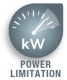 Функцията Ограничение на мощност автоматично ограничава консумацията на енергия в зависимост от това кой от трите прагове на мощност (3 kW, 4,5 kW and max) е зададен при инсталирането.
